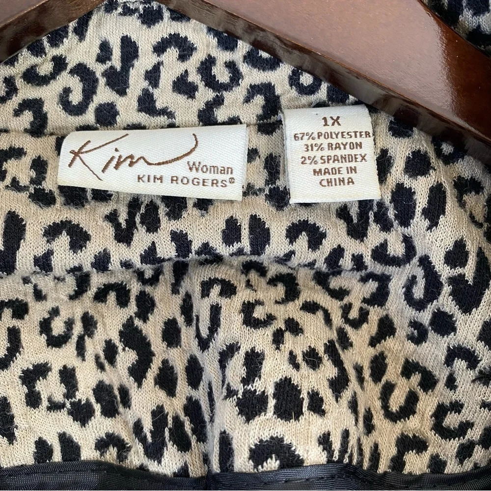 Kim Rogers Animal Print Button up Soft Stretchy 3/4 Sleeve Jacket Women’s 1X - Picture 5 of 7